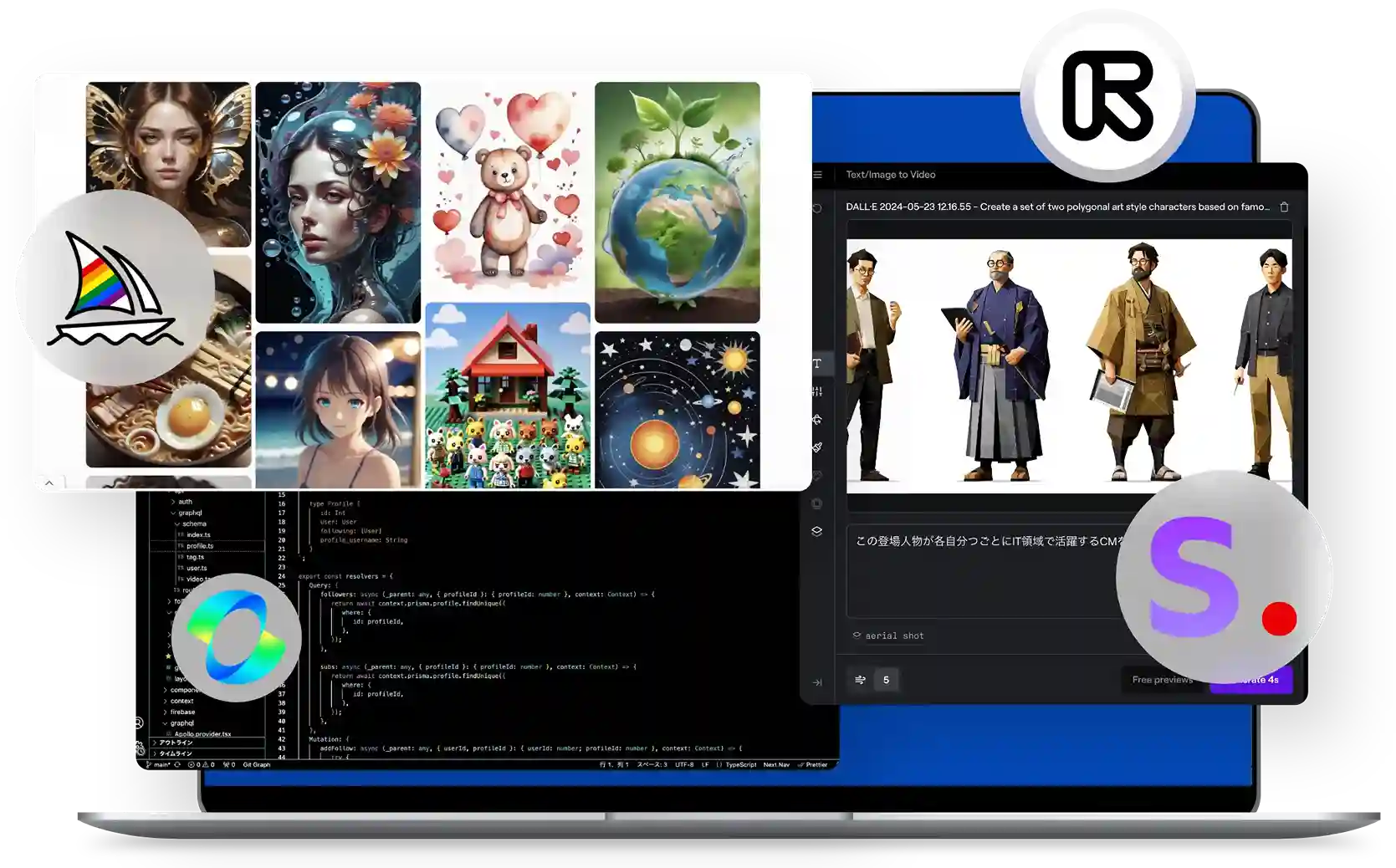 AIクリエイティブ研修のPC画面イメージ